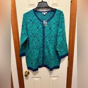 Isaac Mizrahi cardigan sweater 1x BRAND NEW!